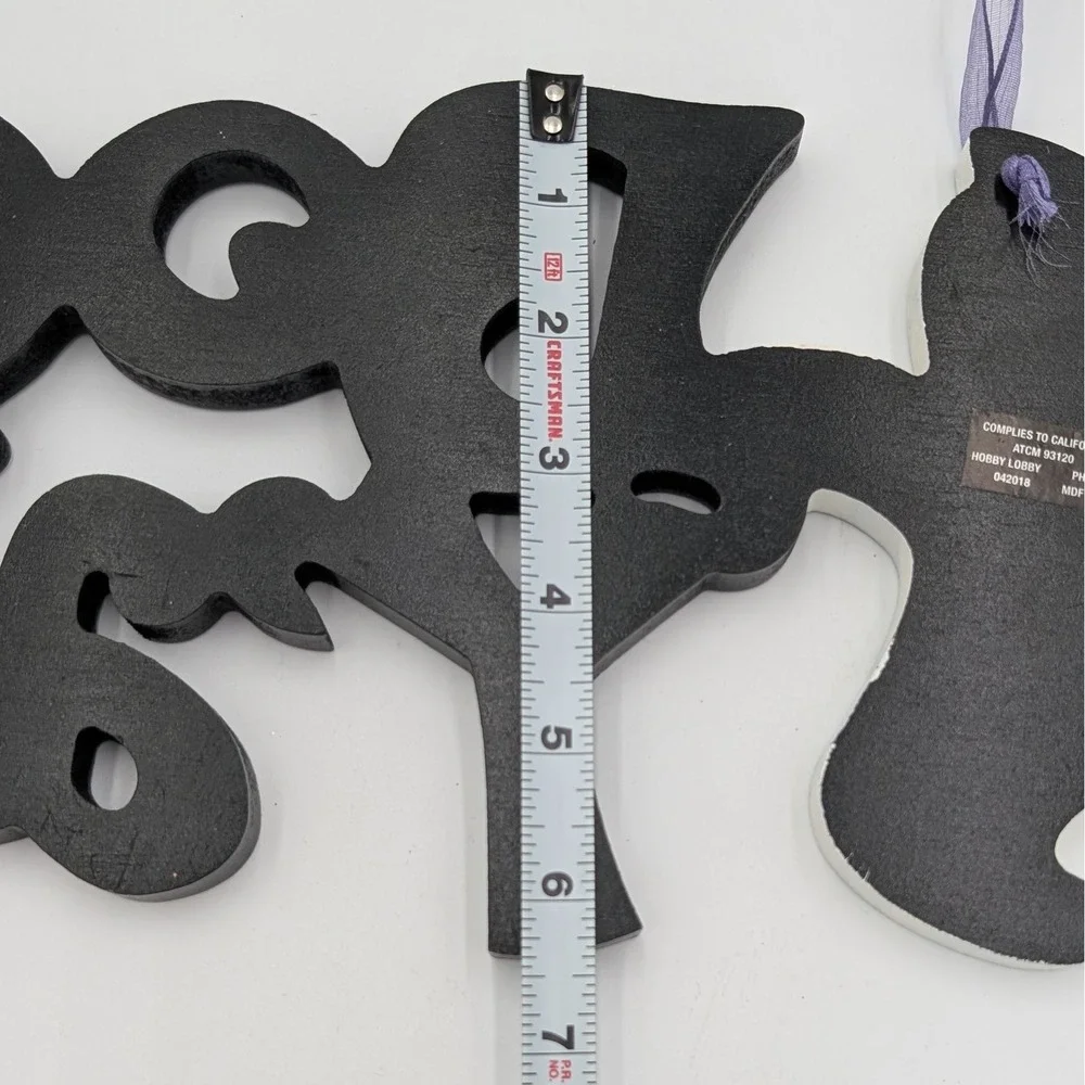 Hobby Lobby Boo Y'all Halloween Ghost Glitter Hanging Sign Purple 17 Inch